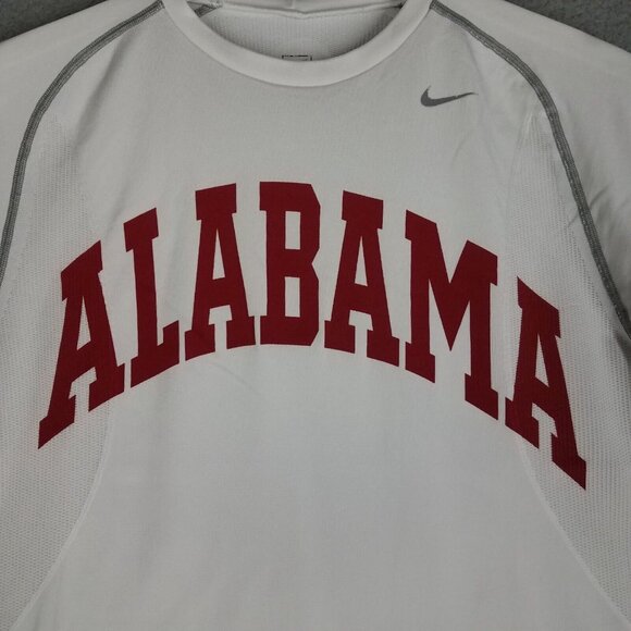Nike Team Alabama Shirt Adult Small White Football Vented Active Roll Tide Men's - Picture 5 of 13